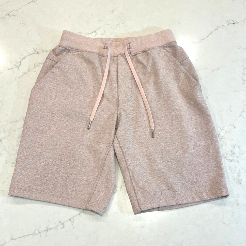 Lululemon City Sweat Short Mens Small Pink Heathered Seashell French Terry 9"
